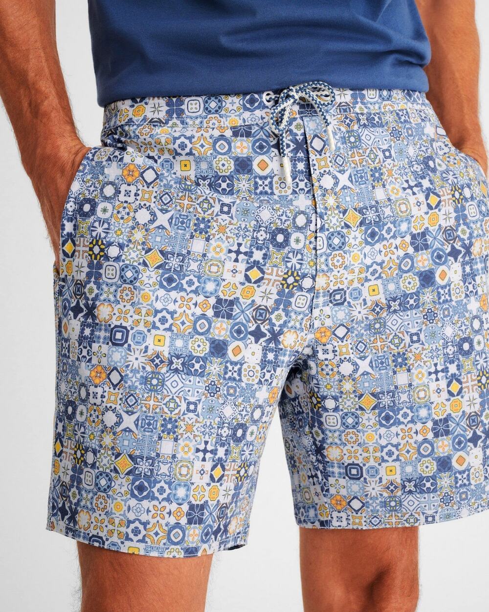 Johnnie-O Santana Surf Short Maverick Blue XL Half Elastic Pocket Swimwear Prep